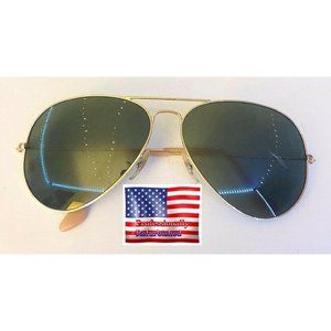 Ray Ban RB3025 Gold Aviator Sunglasses With New PO